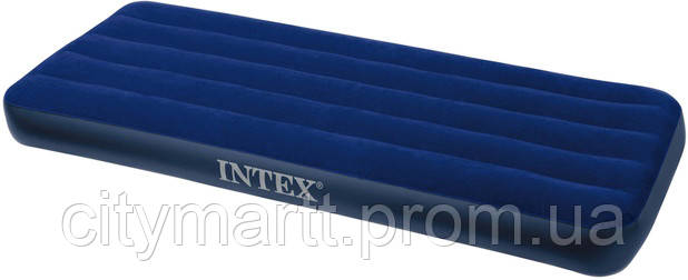 Матрас надувной Intex Велюр 191х76см Синий (64756) CM, код: 2658560 - фото 1 - id-p1955335179