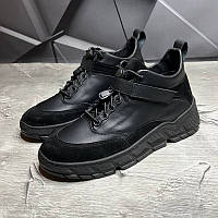 Мужские зимние кожаные ботинки (натуральная кожа) чёрные, мужская обувь на зиму, размер 40 41 42 43 44 45