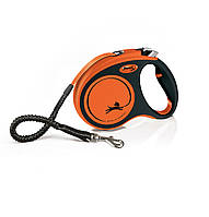 Поводок рулетка с амортизатором для собак Flexi Extrem Tape М 5 м до 35 кг Оранжевый PM, код: 7722072