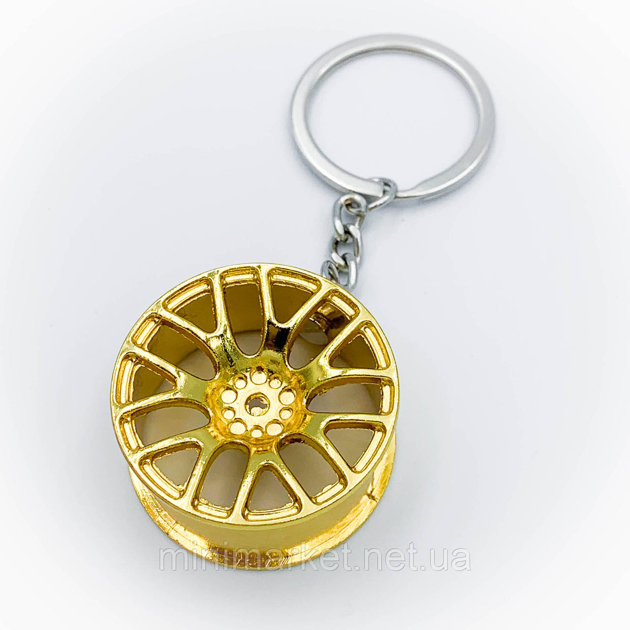 Брелок для ключів металевий золотий диск BBS