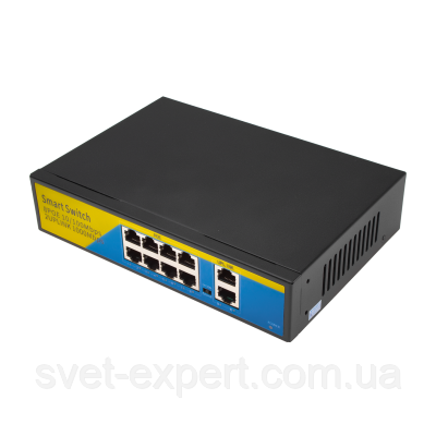 Комутатор мережевий POE GreenVision GV-008-D-08+2PG