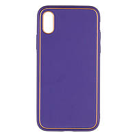 Чехол Leather Case Gold with Frame для Apple iPhone Xs Purple EV, код: 7444621