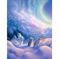 Картина по номерам 40x50 см DIY Заяц со своими детенышами у цветов, худ. Kirk Reinert (FRA 73465)