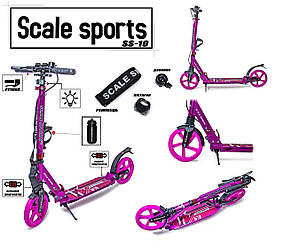 Самокат двоколісне Scale Sports SS-10 Рожеве Ручне гальмо