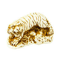 Статуэтка Нэцкэ Тигр Netsuke Гипс 7,6x4.3x3.8 см Бежевый (00749) EV, код: 6943580