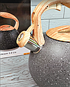 Чайник зі свистком із неіржавкої сталі 3 л Edenberg EB-8801/ Чайник для плити Сірий, фото 4