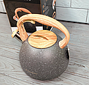 Чайник зі свистком із неіржавкої сталі 3 л Edenberg EB-8801/ Чайник для плити Сірий, фото 5