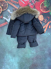 Зимовий дитячий теплий костюм від 1 року розміри 80-86 86-92 92-98 98-104 курточка та штанці - хутро єнота, фото 2