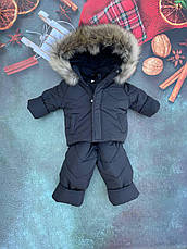 Зимовий дитячий теплий костюм від 1 року розміри 80-86 86-92 92-98 98-104 курточка та штанці - хутро єнота, фото 5