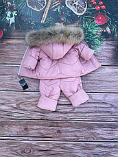 Зимовий дитячий теплий костюм від 1 року розміри 80-86 86-92 92-98 98-104 курточка та штанці - хутро єнота, фото 4