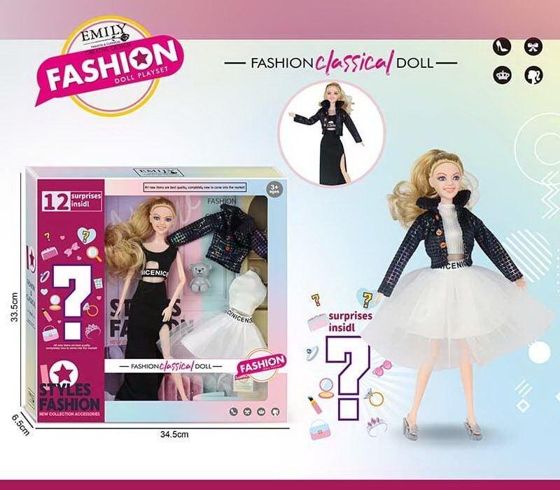 Лялька QJ 145 A, висота 30 см, додатковий одяг, аксесуари-сюрприз