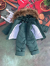Зимовий дитячий теплий костюм від 1 року розміри 80-86 86-92 92-98 98-104 курточка та штанці - хутро єнота, фото 3