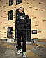 Куртка зимова чоловіча чорна Герб, плащівка, біопух, вшитий капюшон., фото 3