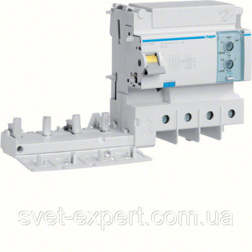 Блок ПЗВ Hager BTC480E - 4 полюси, In=125A, 0,3-0,5-1A, AC