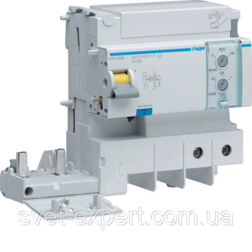 Блок ПЗВ Hager BTH280E - 2 полюси, In=125A, 0,3-0,5-1A, HI