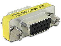 Перехідник моніторний Lucom VGA HD15 F F адаптер 1:1 Nickel срібний (62.09.8222) KP, код: 7455245