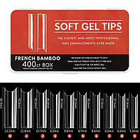 Гелевые типсы (арочный квадрат) для наращивания 400 шт Soft Gel Tips