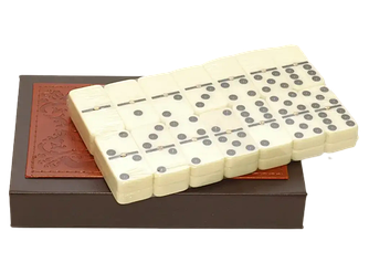 Якісний набір гра доміно у подарунковому шкіряному футлярі