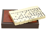 Популярна настільна гра доміно у подарунковому шкіряному футлярі, фото 2