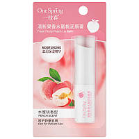 Бальзам для губ увлажняющий One Spring 2.7g Peach Scent гигиеническая помада с ароматом персика