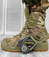 Тактические берцы lowa мультикам высокие демисезонные, Военные берцы Gore-Tex осени Multicam