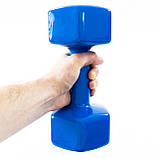 Набір для фітнесу 2в1 килимок для фітнесу та спорту (каремат) + гантелі 2шт по 9 кг OSPORT Set 24 (n-0055) Синій, фото 5