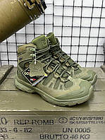 Тактические берцы Salomon Quest 4D олива , военные ботинки хаки берцы армейские GoreTex