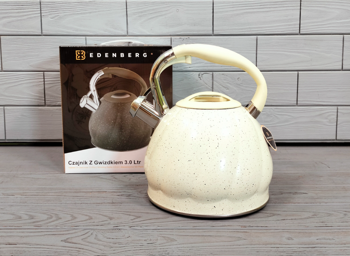 Чайник зі свистком із неіржавкої сталі 3 л Edenberg EB-1904/ Чайник для плити