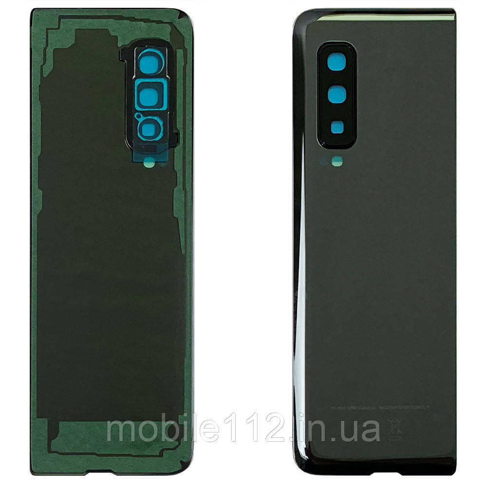 Задня кришка Samsung Galaxy Fold F900F, Fold 5G F907F чорна оригінал Китай зі склом камери, фото 1