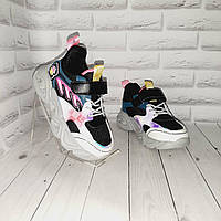 Кросівки з LED-підсвіткою дитячі для дівчаток, кросівки на липучці для дівчинки, модні кросівки на дівчаток