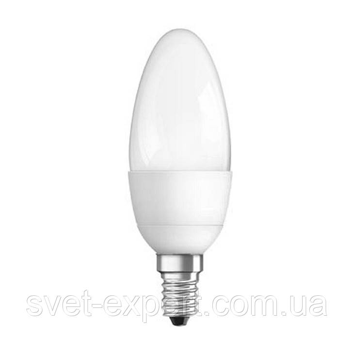 Лампа OSRAM SUPERSTAR CLB40 6.5 W/827 220-240VF E14 диммируемая, теплий білий, матовий свічка колба