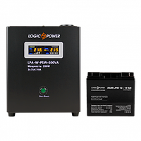 Комплект резервного питания для котла LogicPower ИБП A500 + AGM батарея 220W