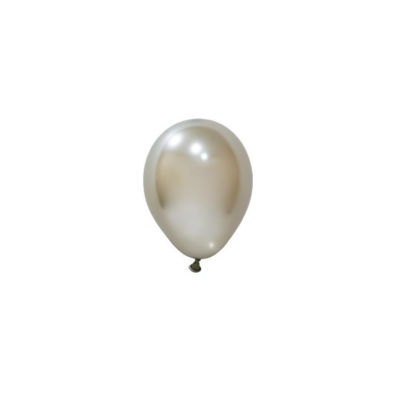 Латексна кулька Balonevi біле-золото (H22) хром 5" (12,5см) 1шт.