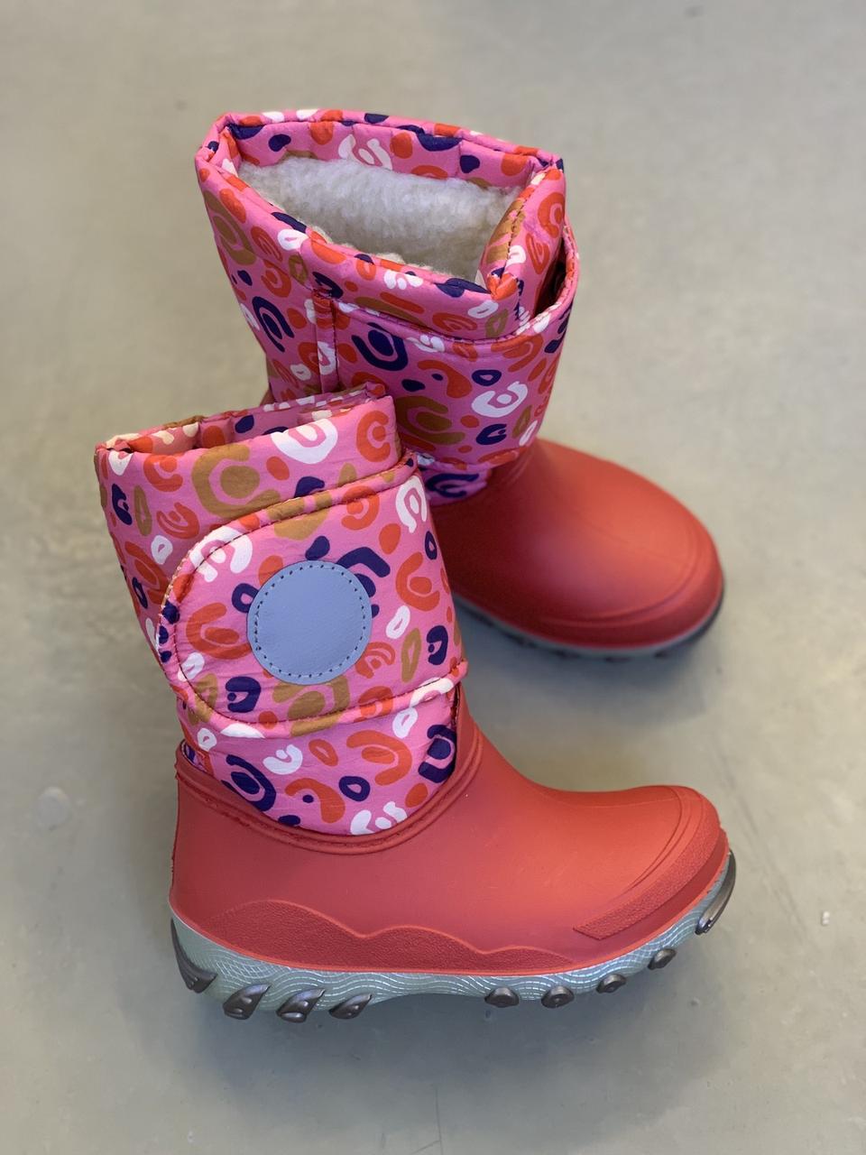 Дитячі сноубутси Оскар, зимові чоботи, непромокаючі Леопард рожевий