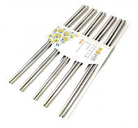Палочки для еды суши многоразовые стальные в блистере набор 5 пар Цвет серебро
