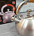 Чайник зі свистком із неіржавкої сталі 3 л Edenberg EB-3537/ Чайник для плити Коричневий, фото 5