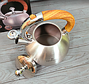 Чайник зі свистком із неіржавкої сталі 3 л Edenberg EB-3537/ Чайник для плити Коричневий, фото 7