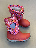 Детские зимние сапоги (сноубутсы) Оскар, непромокающие Розовый леопард Літма