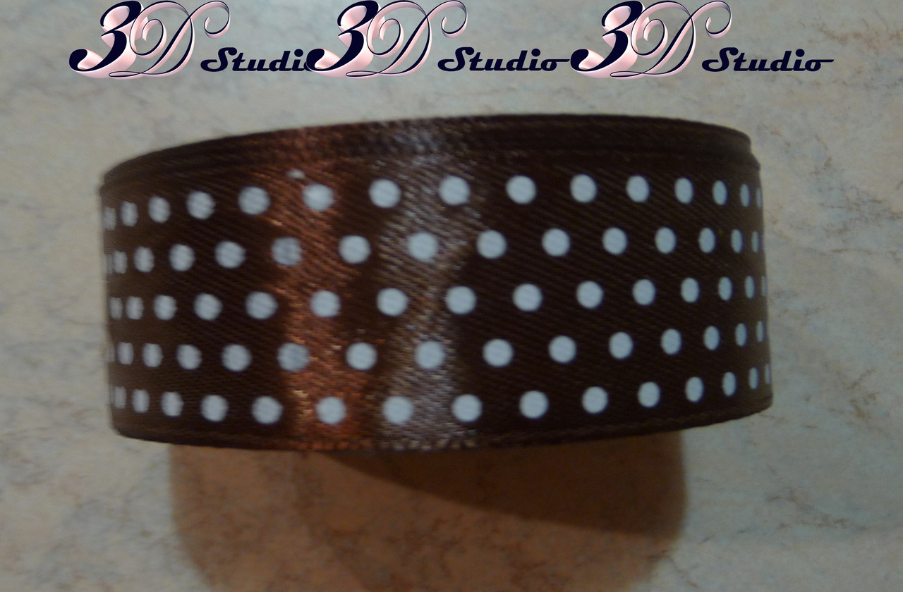 Стрічка атласна в горох колір №31 шириною 2,5 см, фото 1