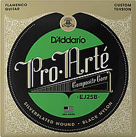 Струны для классической гитары D'Addario EJ25B Composites Flamenco Black Nylon Custom Tension TO, код: 6555907