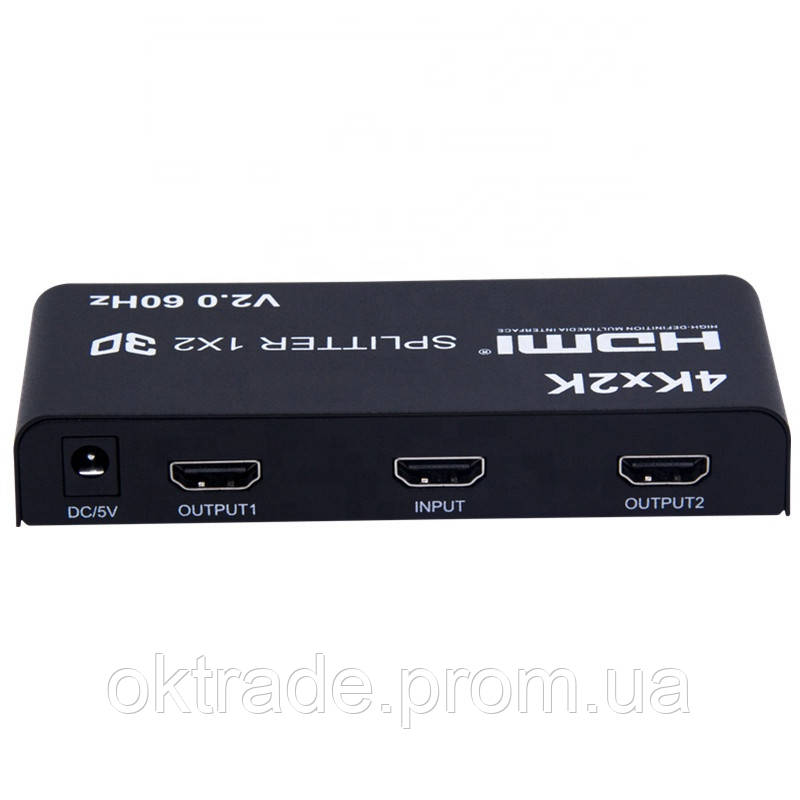 Сплиттер Lucom HDMI 1x2 Splitter Act v2.0 4K60Hz Черный (62.09.8249) OD, код: 7600950 - фото 2 - id-p1955462536