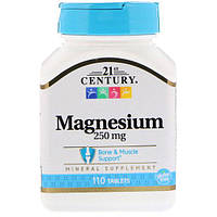 Микроэлемент Магний 21st Century Magnesium 250 mg 110 Tabs TO, код: 7642356