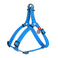 Шлея для собак WAUDOG Waterproof, металлическая пряжка-фастекс, синий, ОГ XS (30-39 см), ширина 15 мм