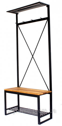 Вешалка в прихожую GoodsMetall из металла и дерева в стиле Лофт ...