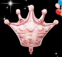 Фольгированный шар Корона розовое золото, шар фольгированный фигурный большой 70х70 см Китай