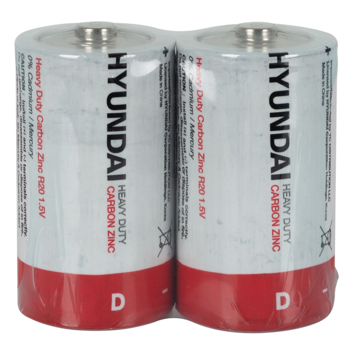 Батарейка сольова HYUNDAI Heavy Duty R20, D, 1.5V, трей 2 шт.