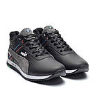 Шкіряні чоловічі теплі зимові черевики з натуральним хутром Puma BMW MotorSport зимові спортивні кросівки, фото 4