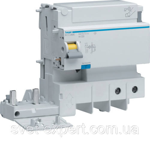 Блок ПЗВ Hager BDC280E - 2 полюси, In=125A, 30mA, AC