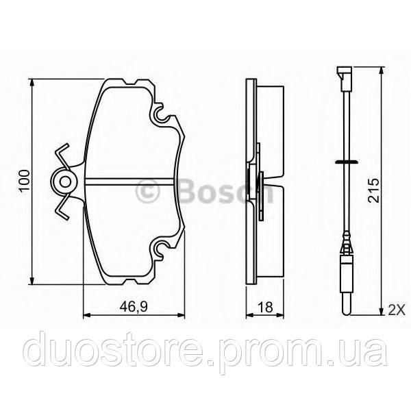 Тормозные колодки Bosch дисковые передние DACIA PEUGEOT RENAULT Logan 205 F 07 P 0986495212 DU, код: 6723437 - фото 2 - id-p1956412969