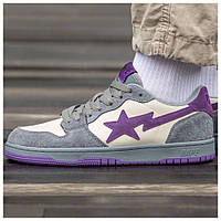 Мужские / женские кроссовки A Bathing Ape Bape Court SK8 STA Loyal Purple, кожаные кроссовки бейп ск8 ста